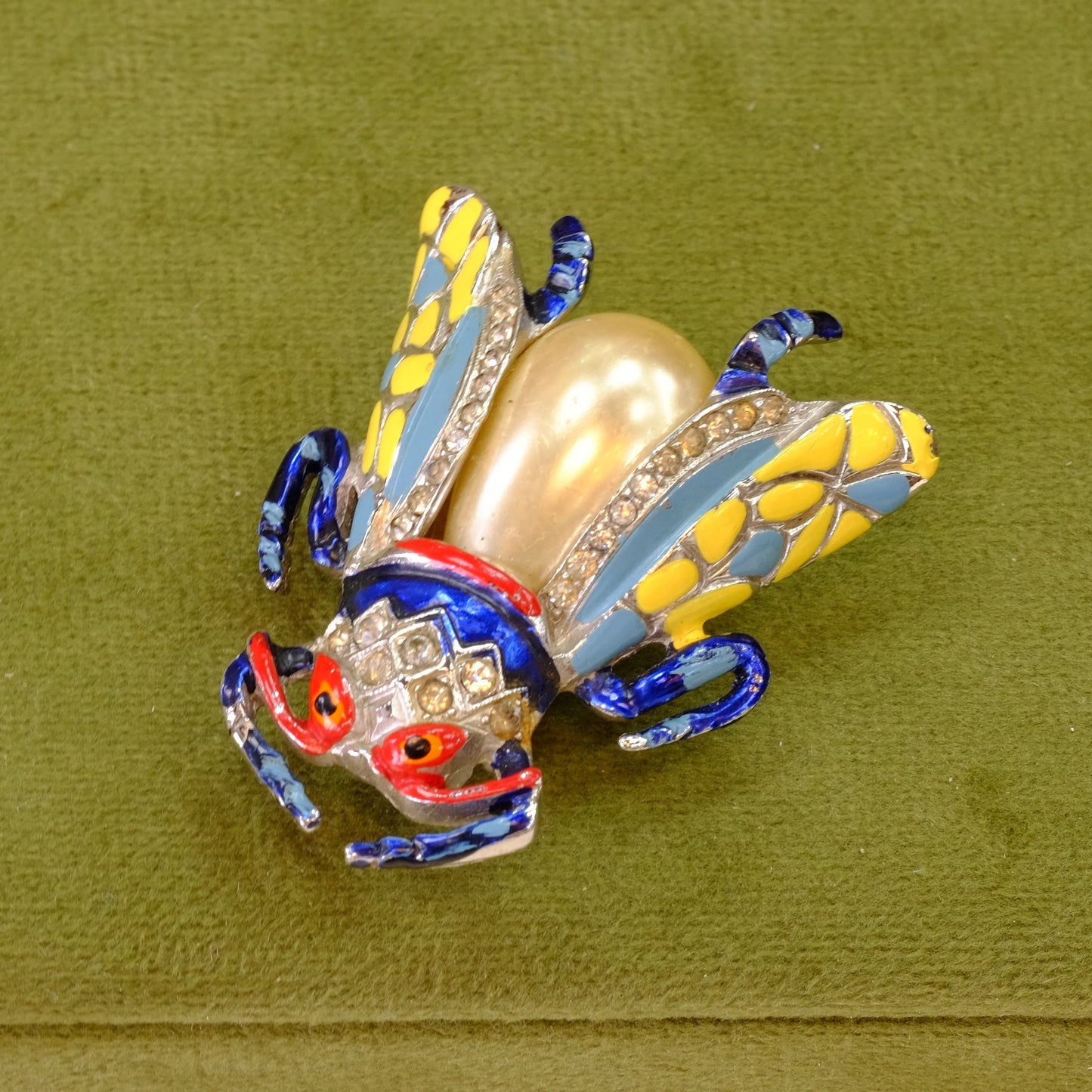 Early 1930s Enamel Bug Dress Clip