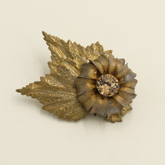 Miriam Haskell Single Flower Brooch 1950s