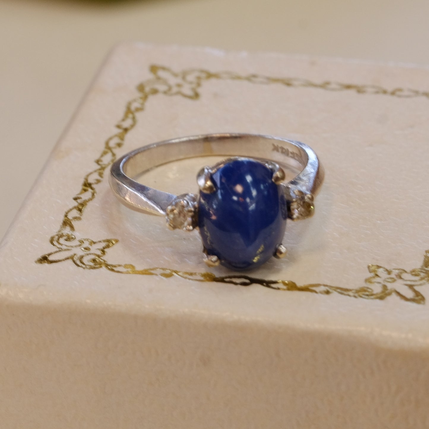 14k Gold Sapphire Star Diamond Ring