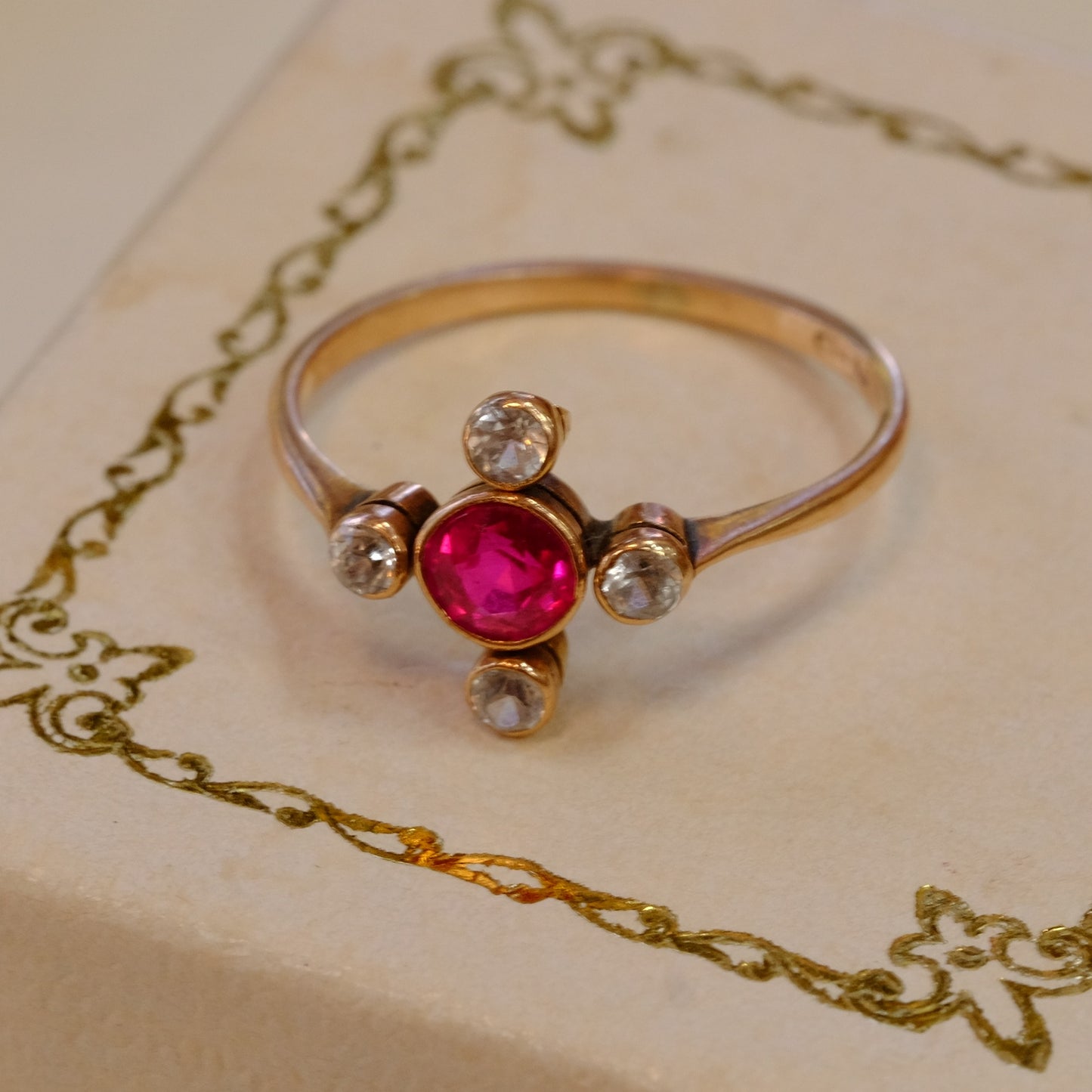 10K Gold Ruby and Topaz Ring