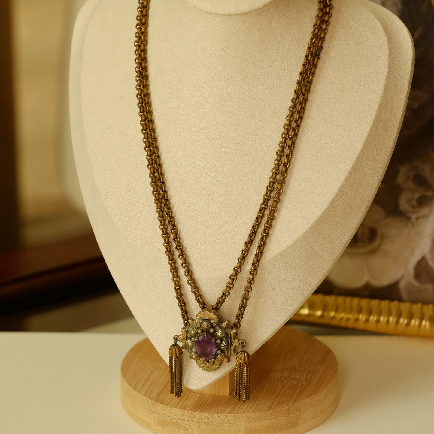 Victorian Revival Faux Amethyst necklace