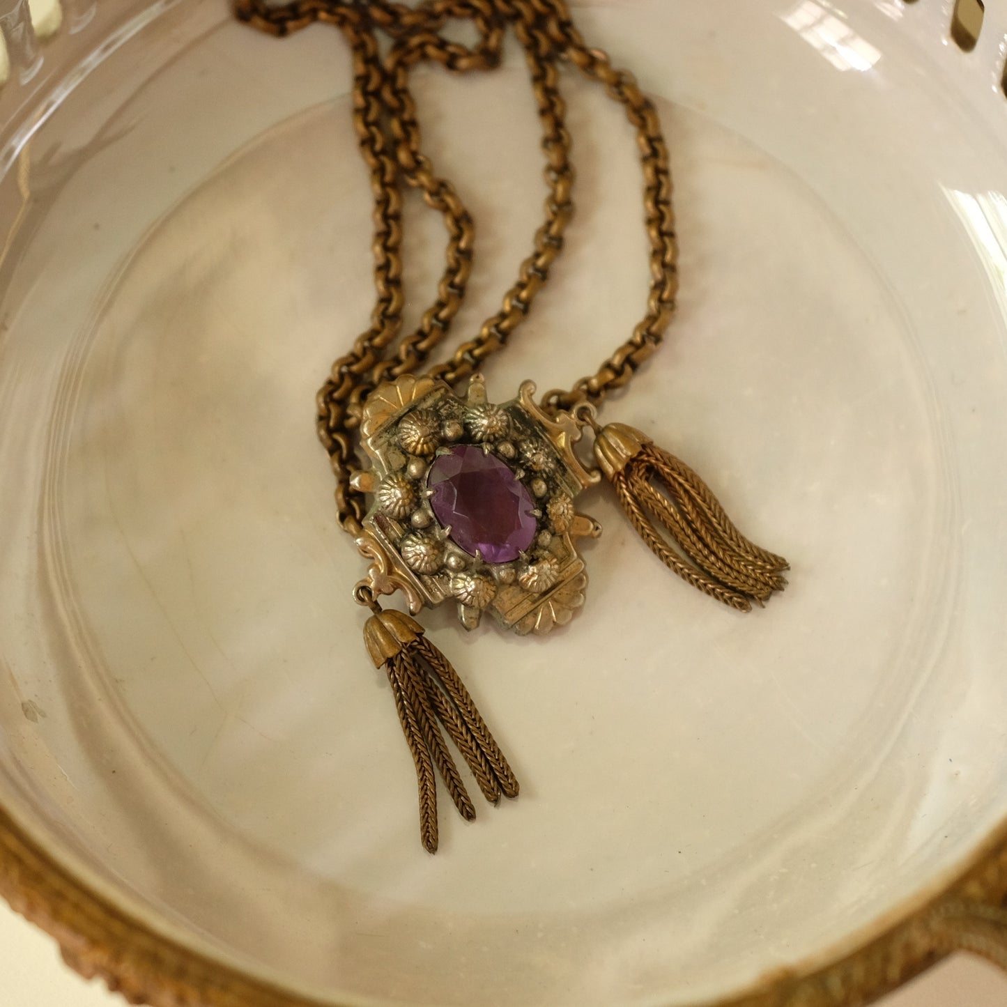 Victorian Revival Faux Amethyst necklace