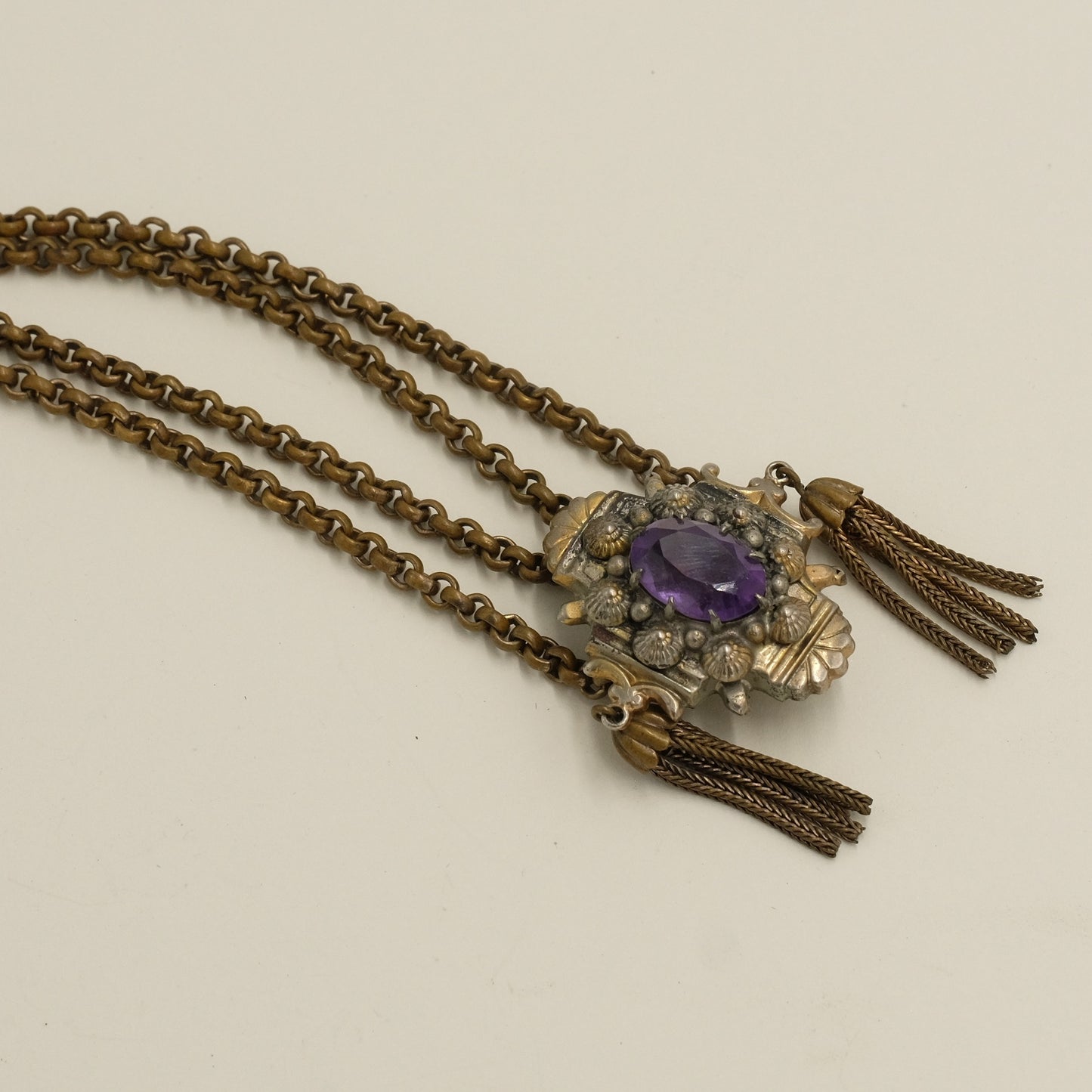 Victorian Revival Faux Amethyst necklace