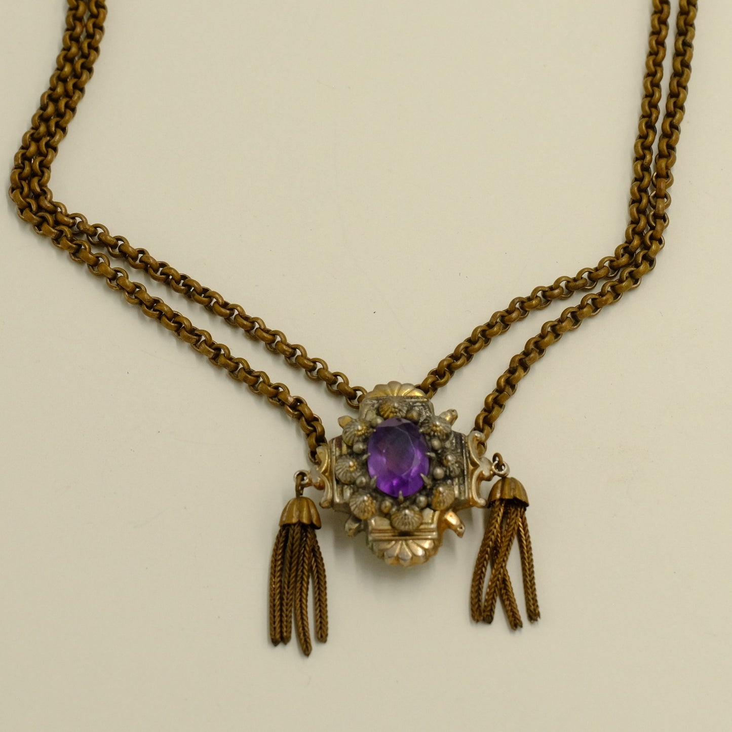 Victorian Revival Faux Amethyst necklace