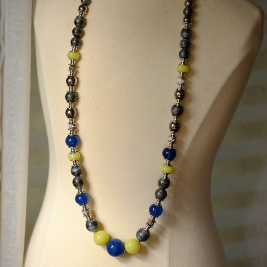 Vintage Christian Dior Long Necklace with Glass Beads 1990s