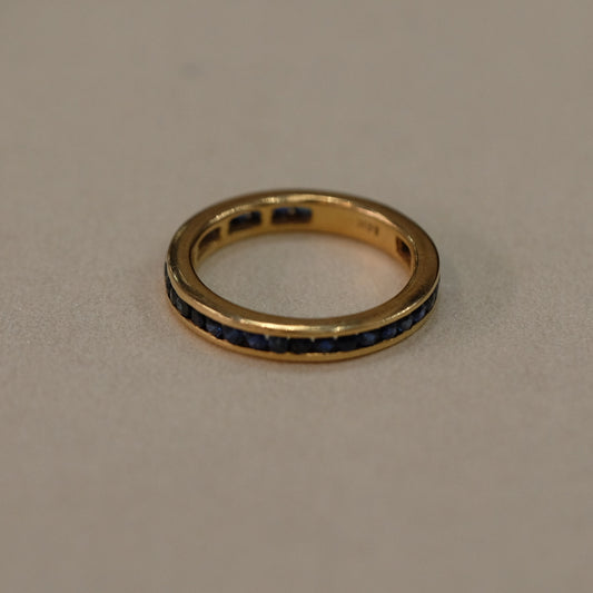 14K Yellow Gold Sapphire Eternity ring