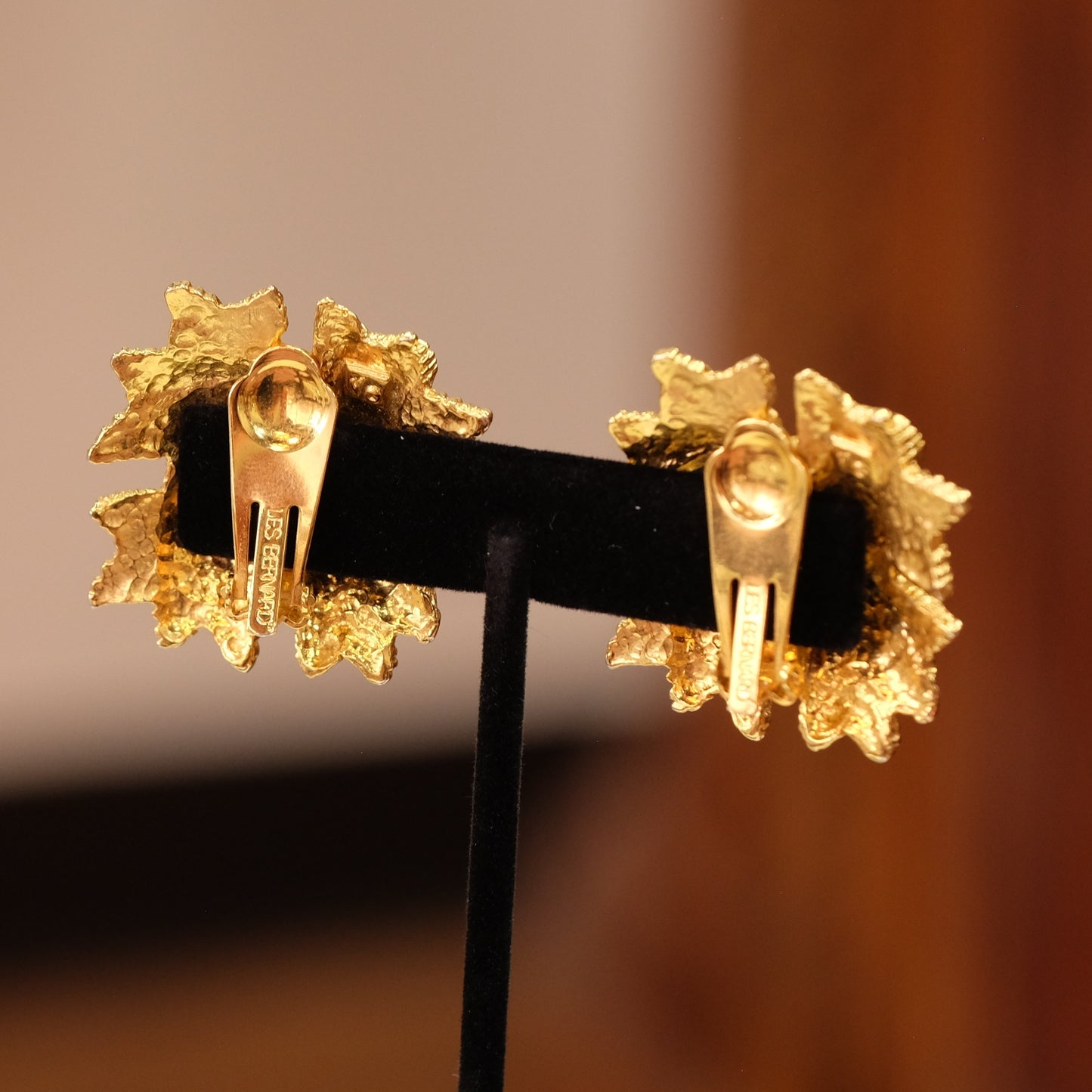 Statement Les Bernard Clip on Earrings 1990s