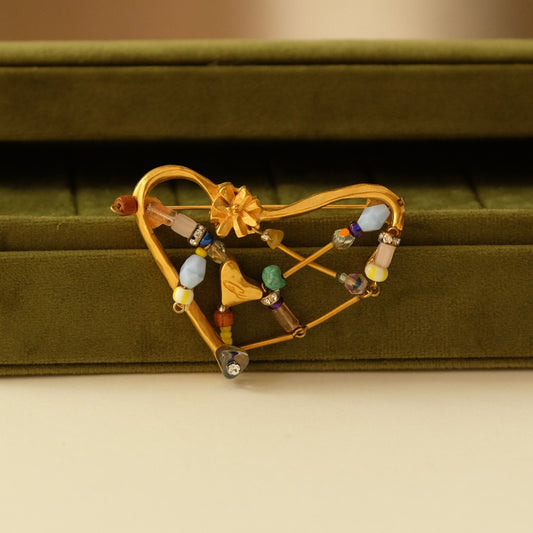 Christian Lacroix Heart Brooch Pin 1990's