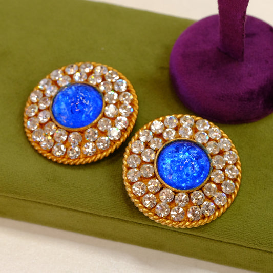 Dominique Aurentis Couture Gripoix Clip on Earrings 1980s