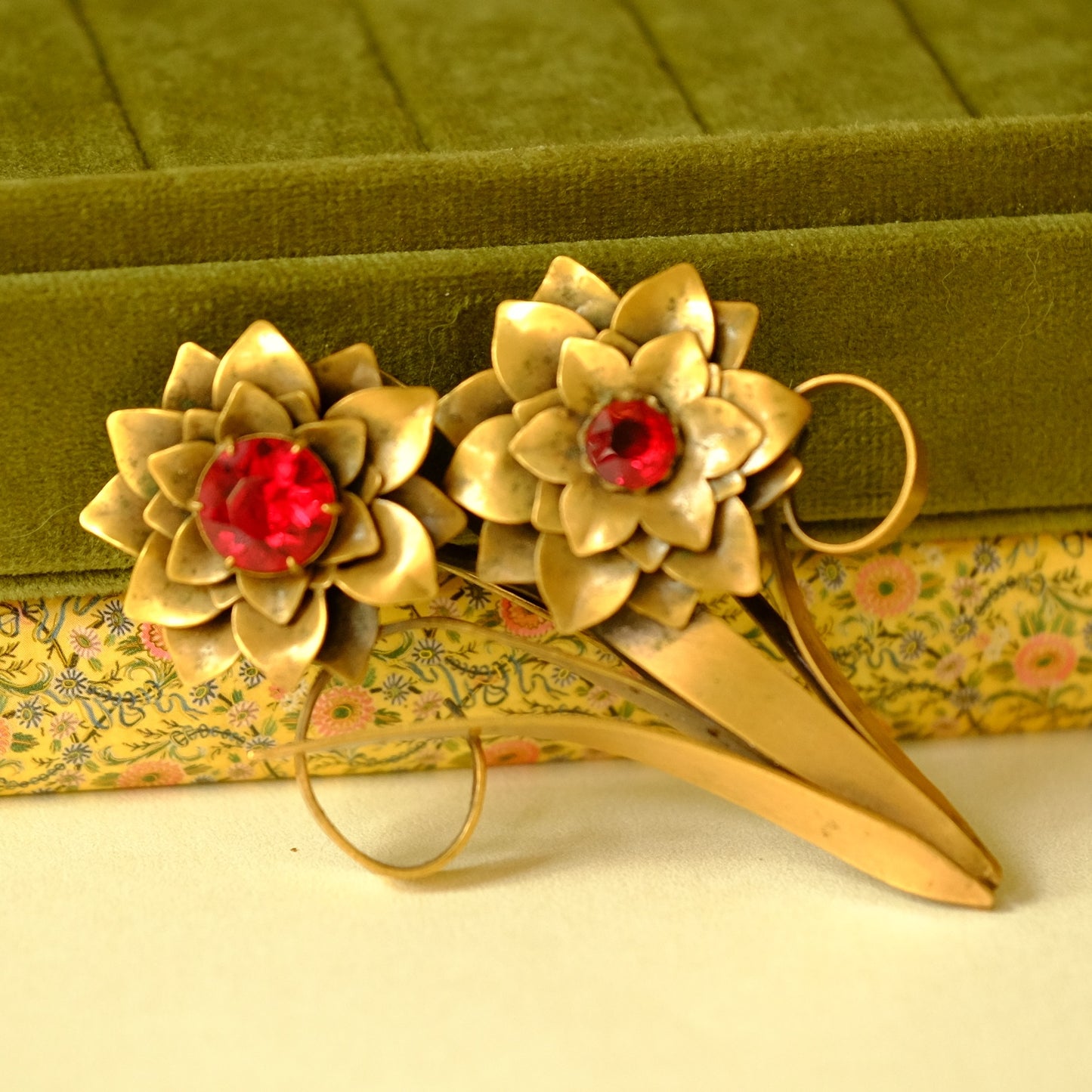 Joseff of Hollywood Flower Pin 1940s