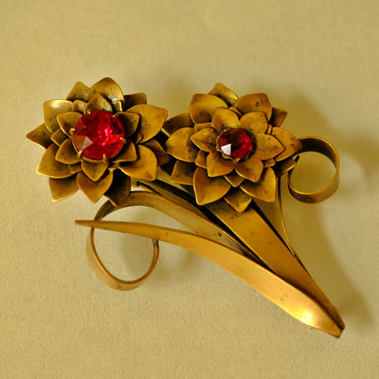 Joseff of Hollywood Flower Pin 1940s