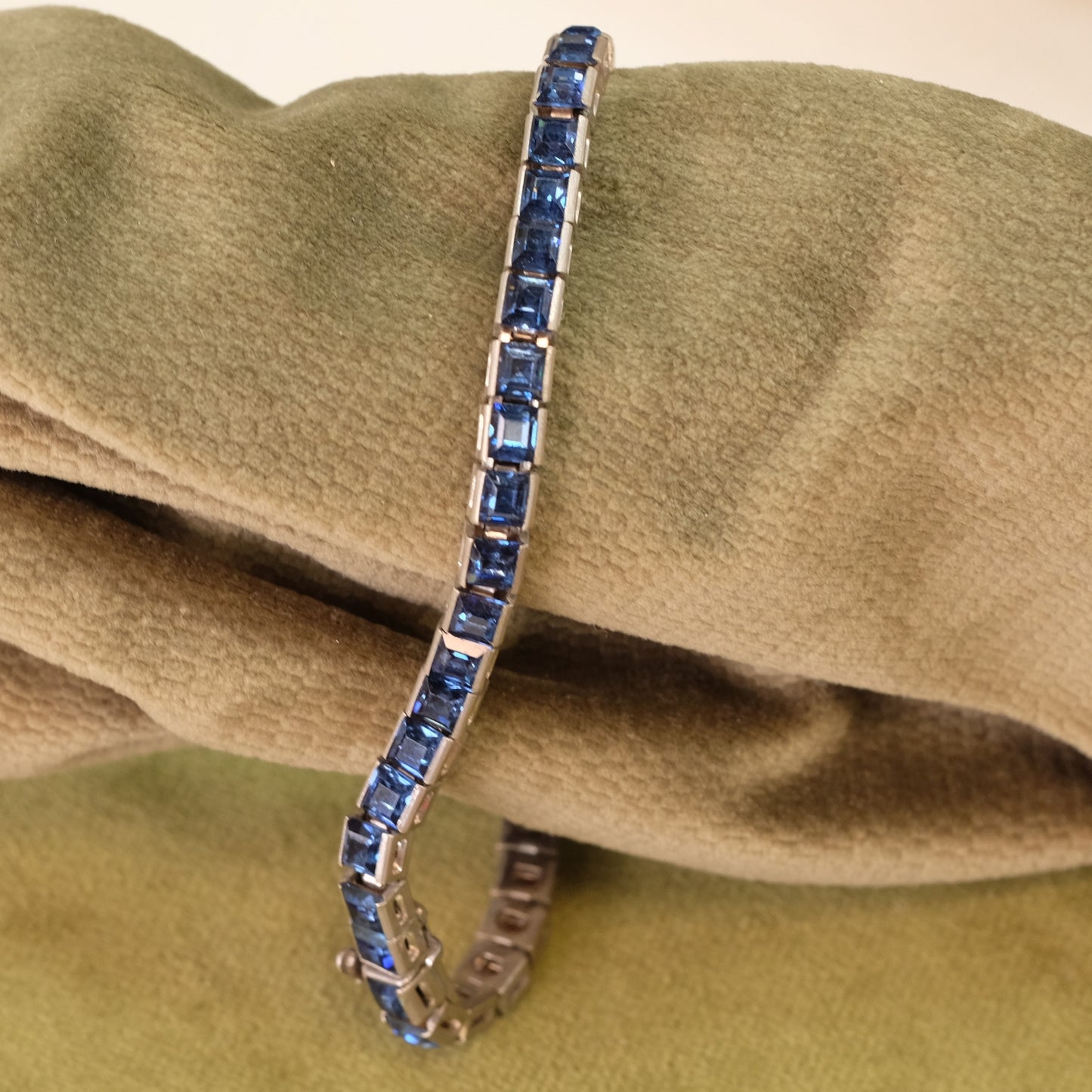 Trifari Faux Sapphire Tennis Bracelet