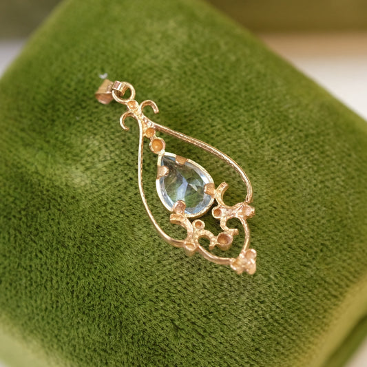 14K Gold Topaz Pendant