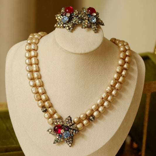 DeMario Faux Pearls Colorful Set 1950s