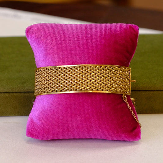 Victorian Gold Filled Two sides Basket and Flower Bracelet