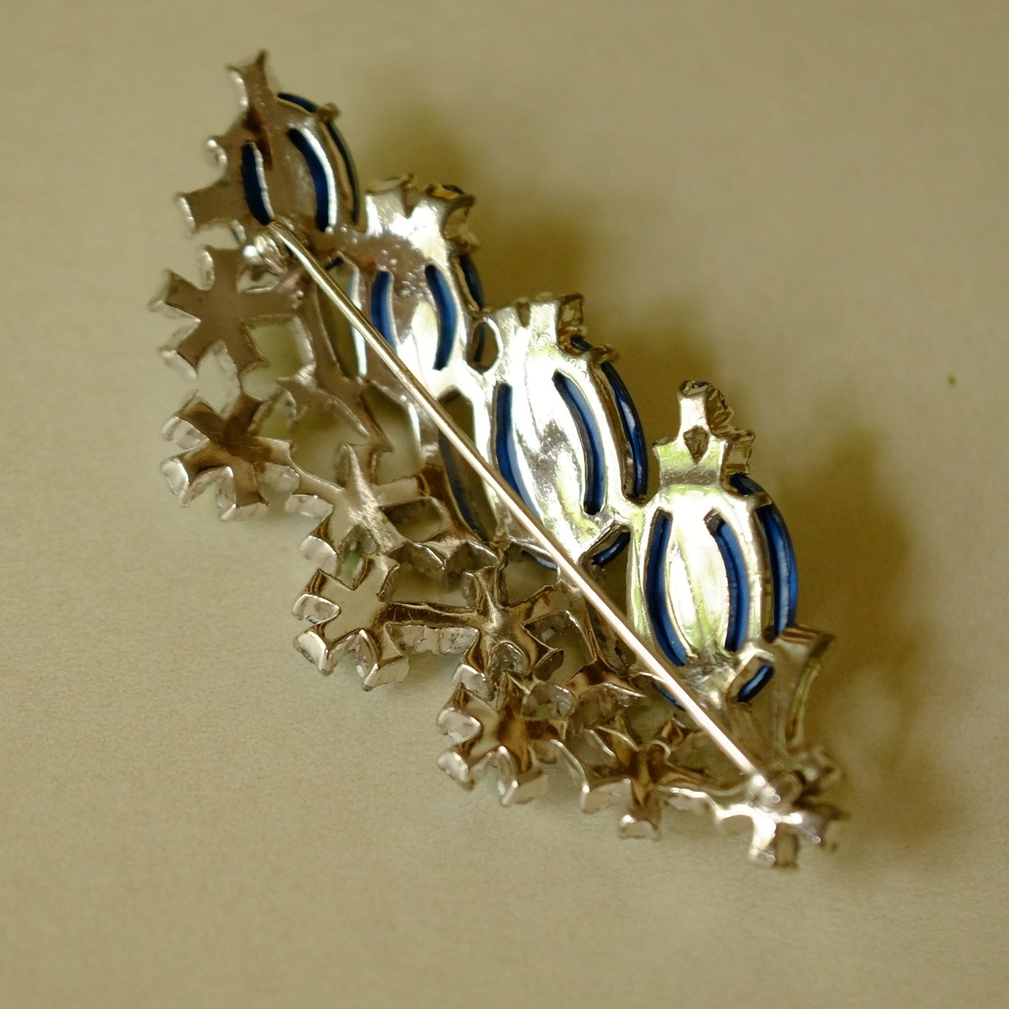 Jomaz Vintage Faux Moonstone Pin 1940s