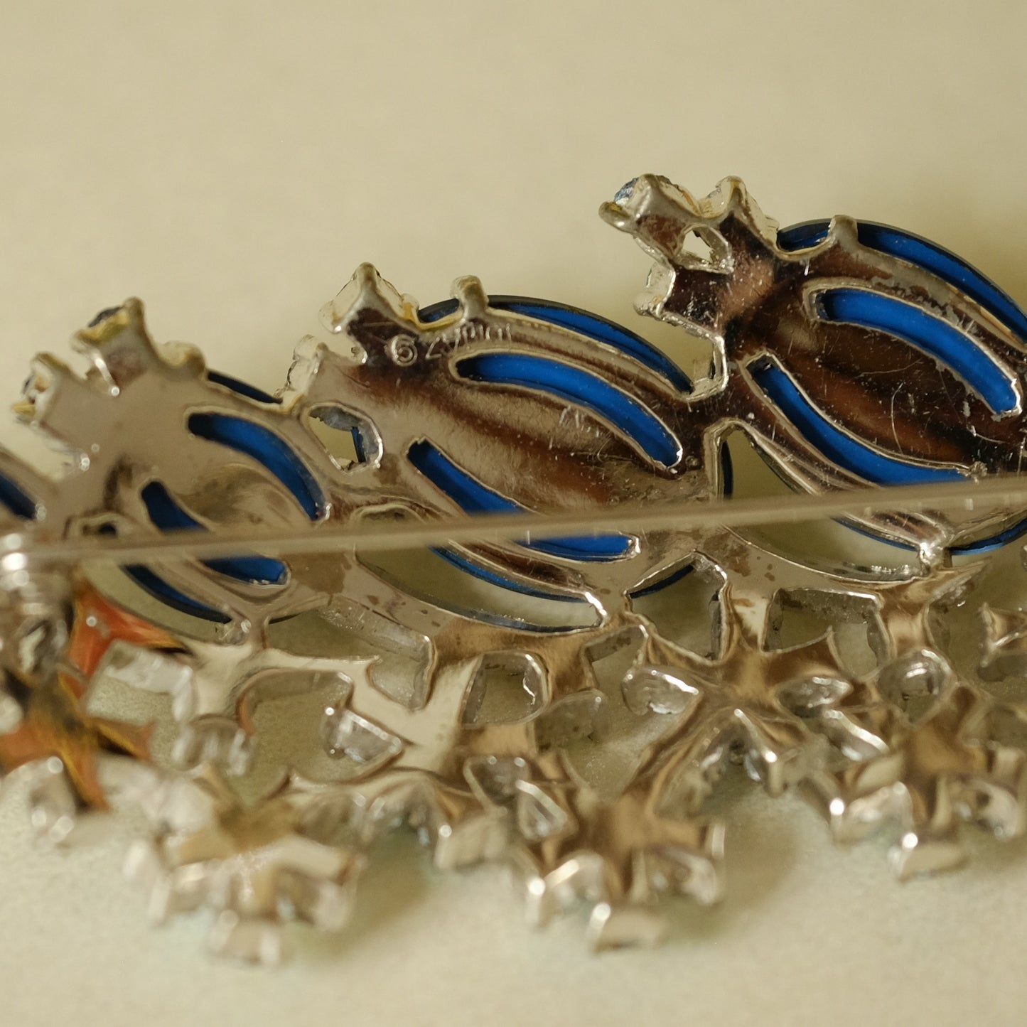 Jomaz Vintage Faux Moonstone Pin 1940s