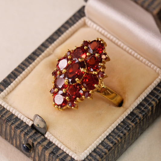 Gold Plated over Sterling Silver Garnet Ring