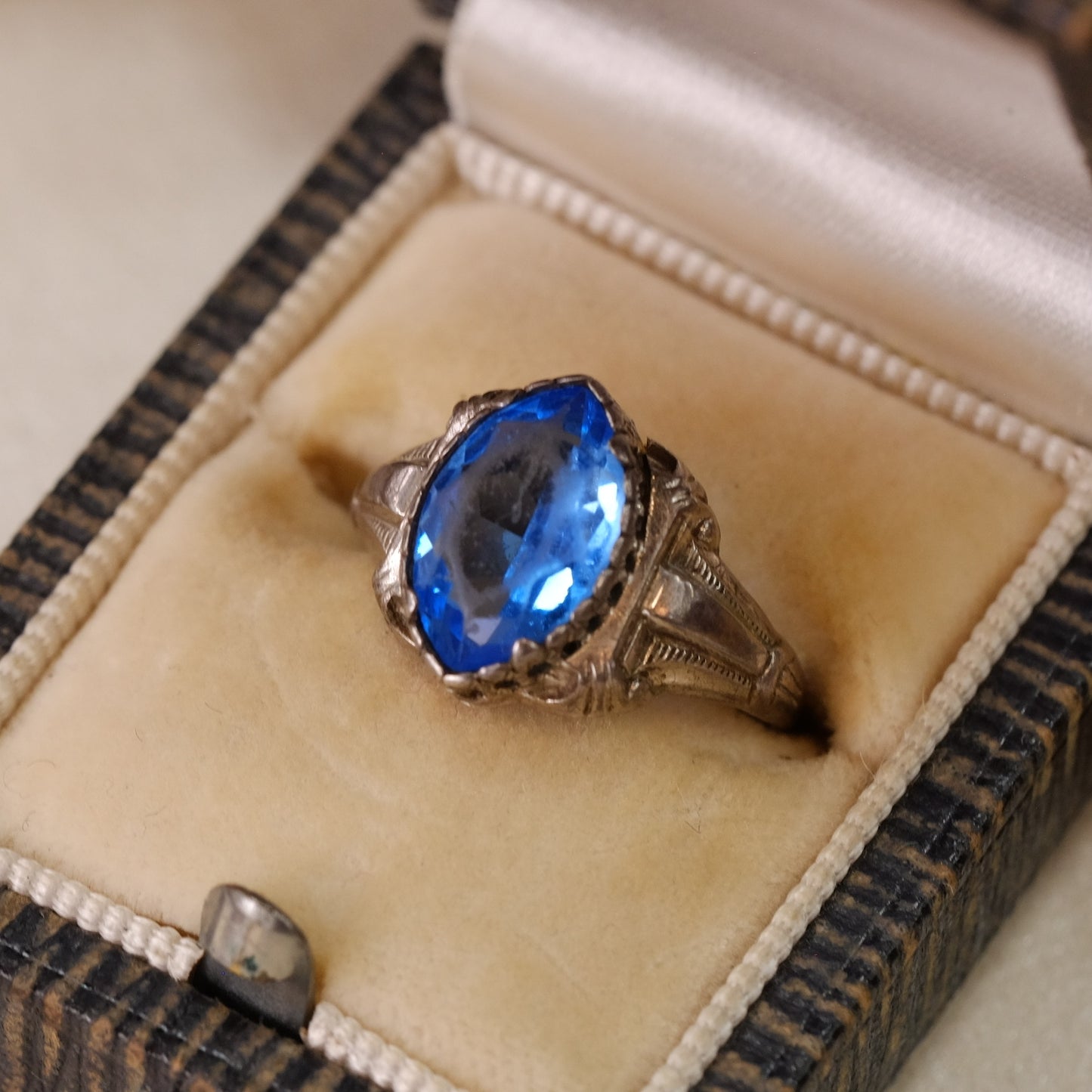 Vintage Silver Blue Paste Ring