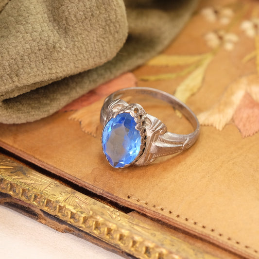 Vintage Silver Blue Paste Ring