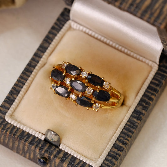 Gold Plated over Sterling Silver Sapphire Ring