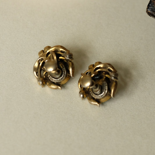 Vintage Hollycraft Faux Emerald Necklace and Earrings Set 1950s