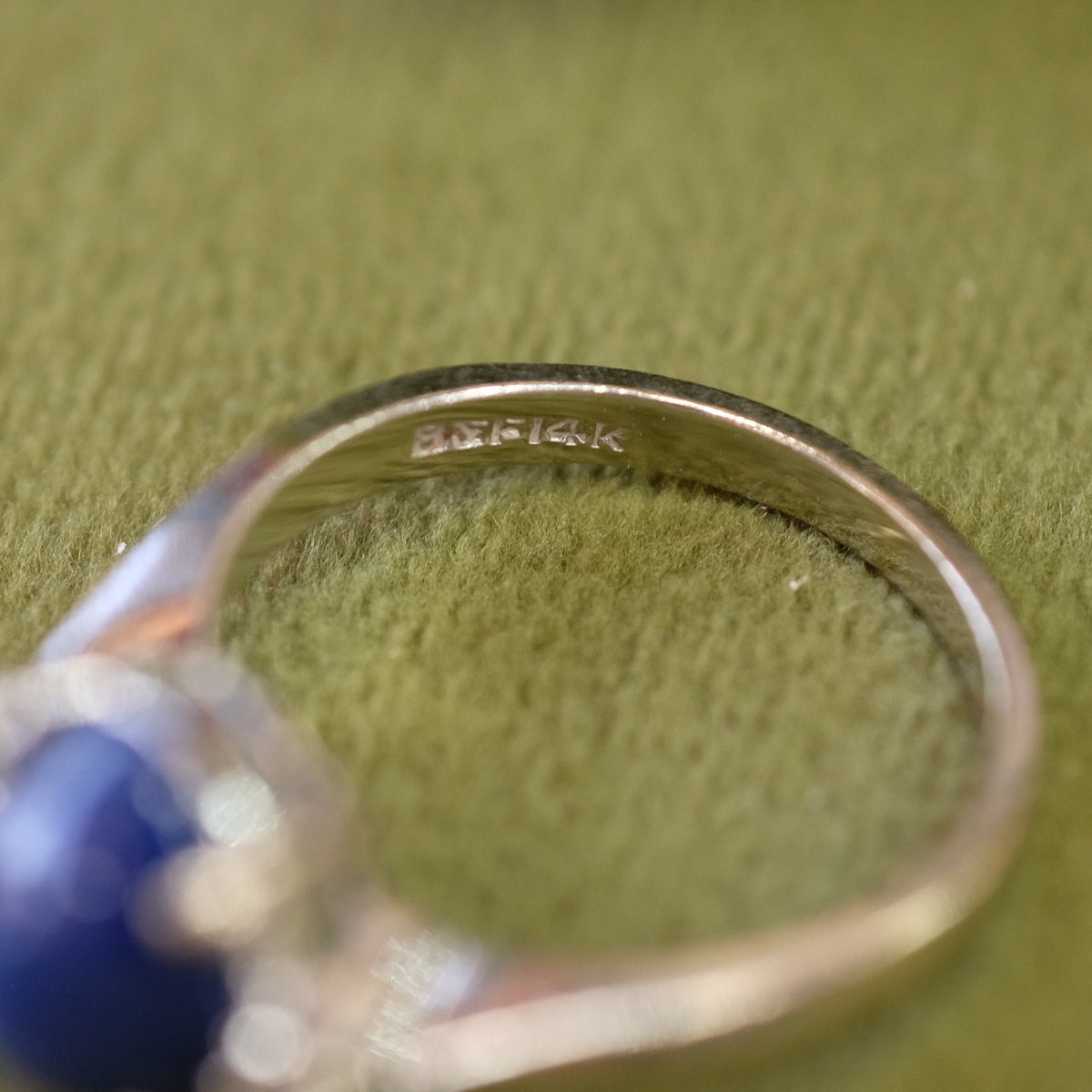 14k Gold Sapphire Star Diamond Ring
