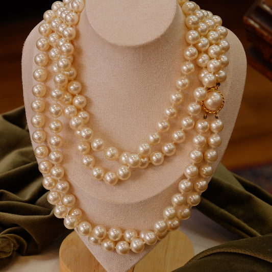 Majolica Statement 2 row large pearl necklace