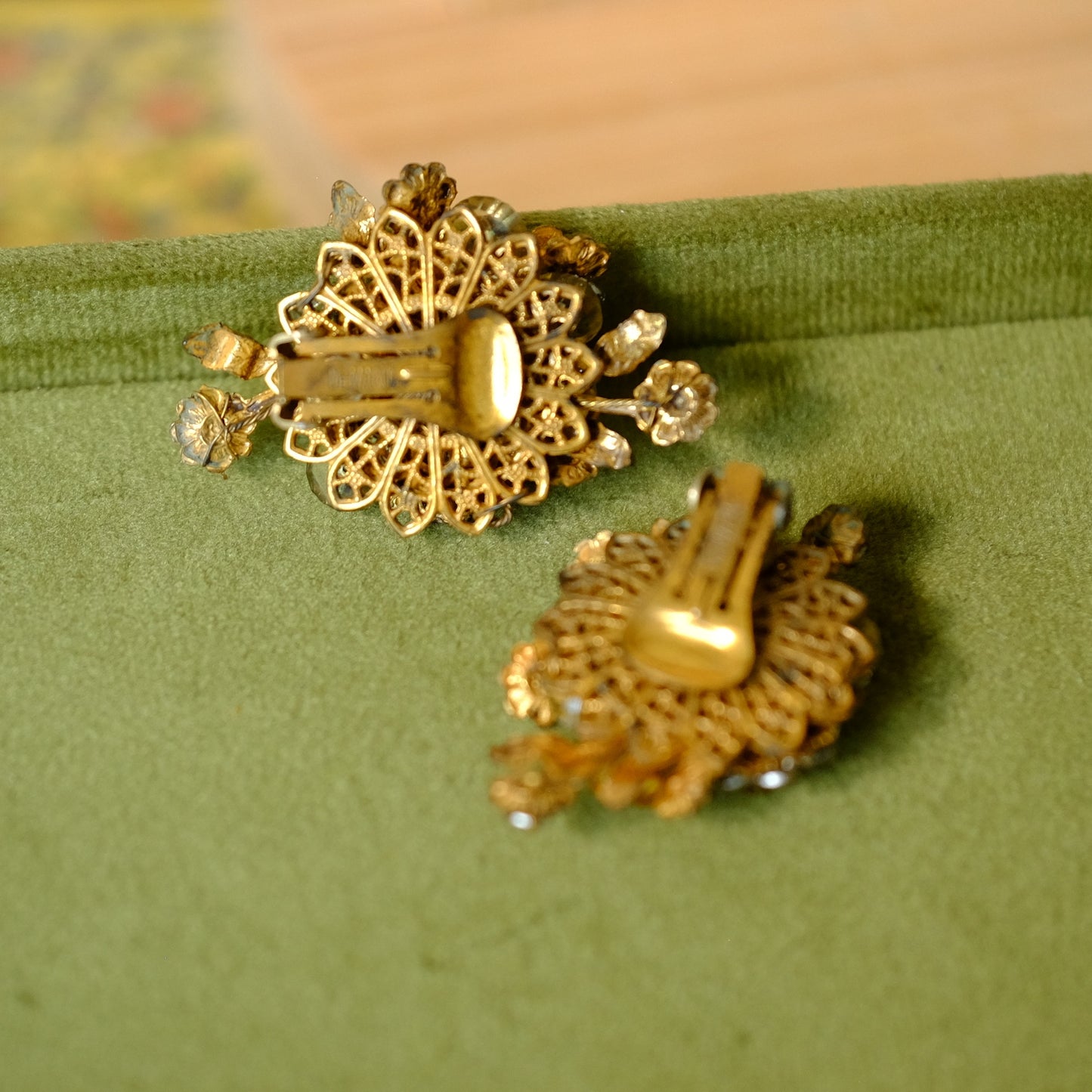 Vintage DeMario Faux Citrine Necklace and Earrings Set 1950s