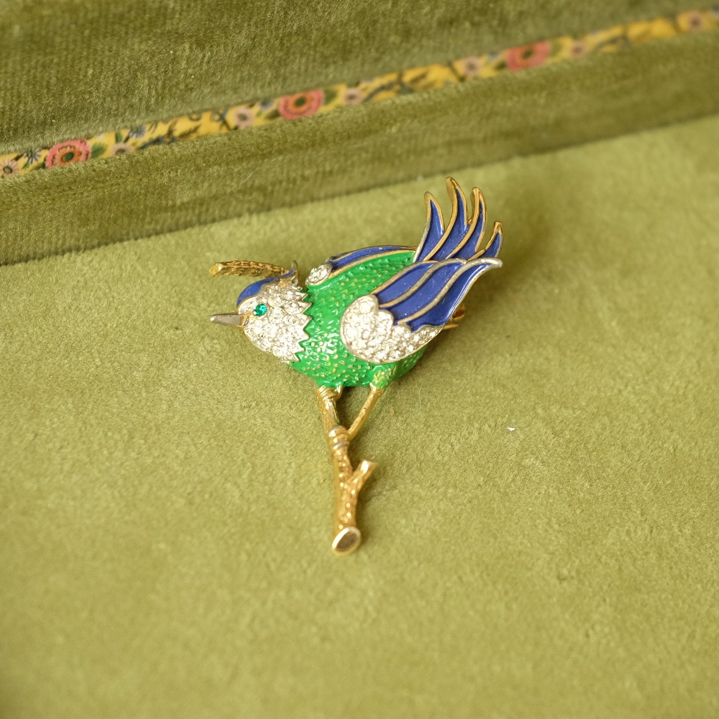 Vintage Panetta Enamel Bird Pin 1960s