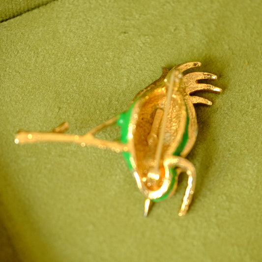 Vintage Panetta Enamel Bird Pin 1960s