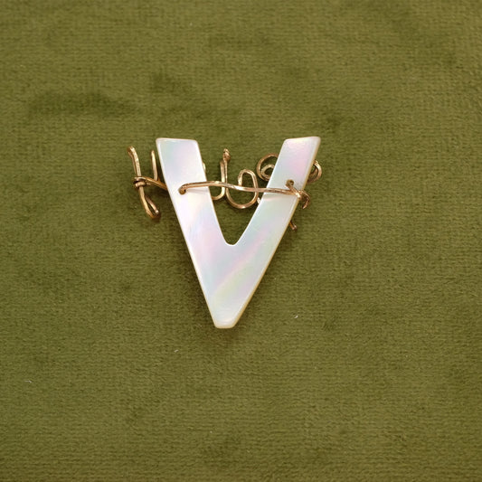 Mother of Pearl Victory Pendant with Blue Rhinestone