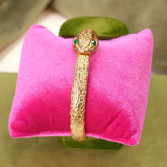 Snake Bangle with Green Eye