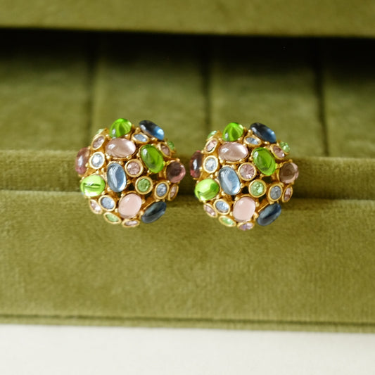 Vintage Oscar de la Renta Pastel Earrings 1980s