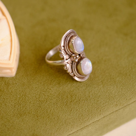 Moonstone and Silver Ring