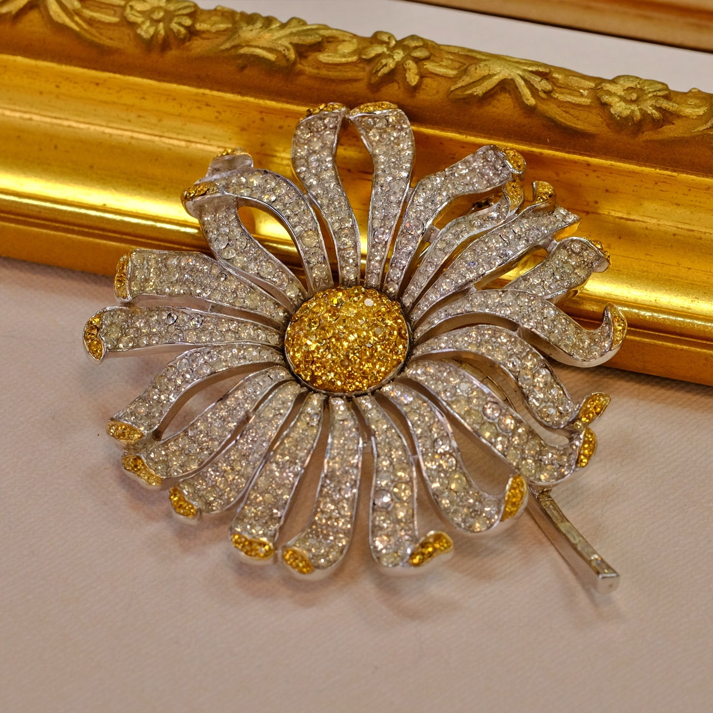 Collectible Trifari Large Flower Brooch 1950s