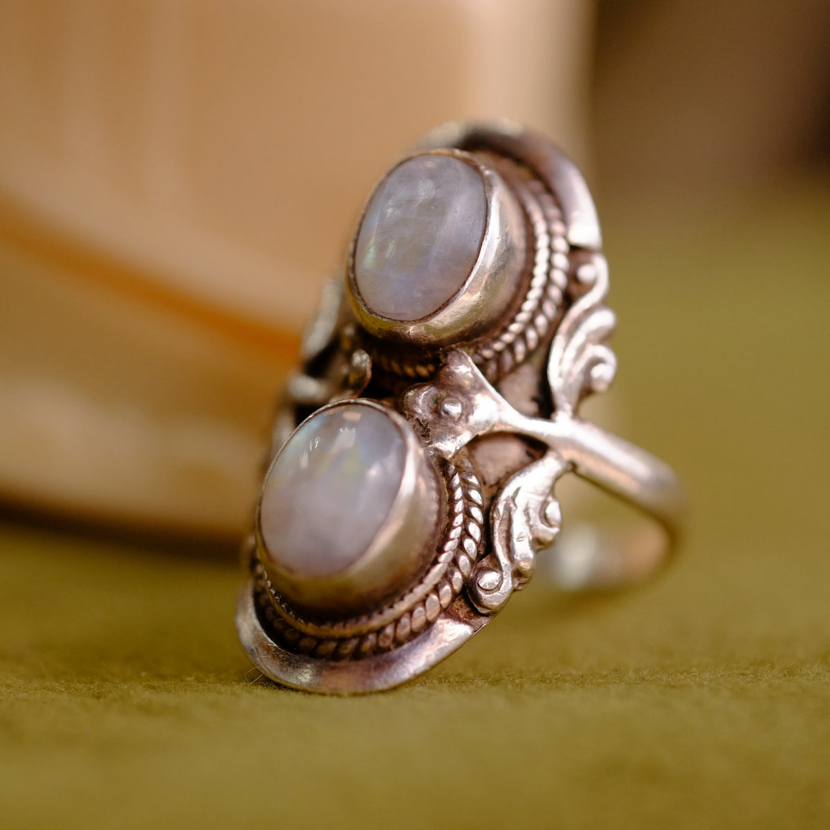 Moonstone and Silver Ring