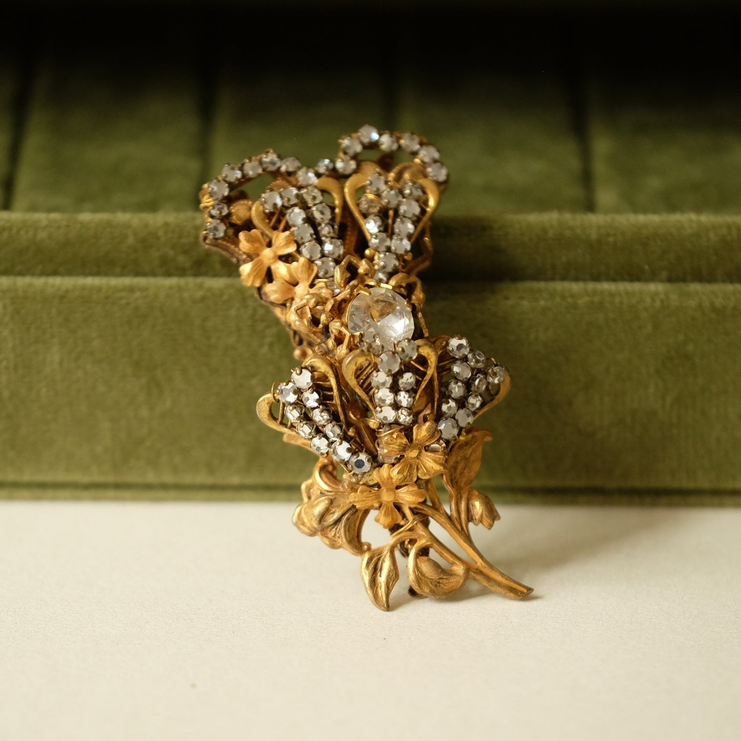 Vintage Miriam Haskell Rose Montee Flower Pin 1950s