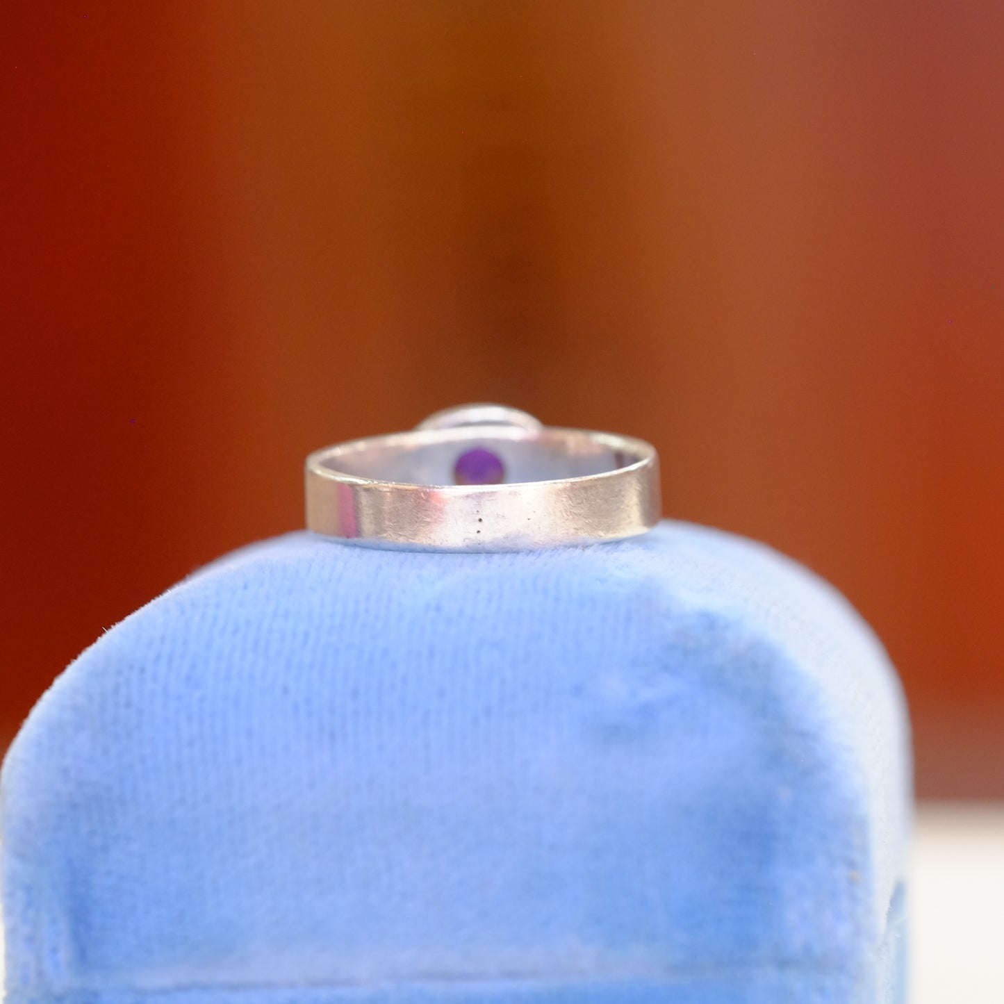 Silver Cabochon Amethyst Ring