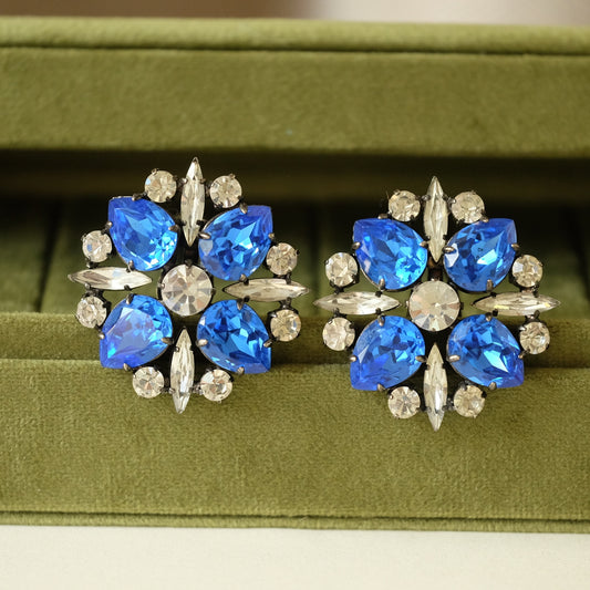 Butler and Wilson Large Rhinestone Earrings 1990s