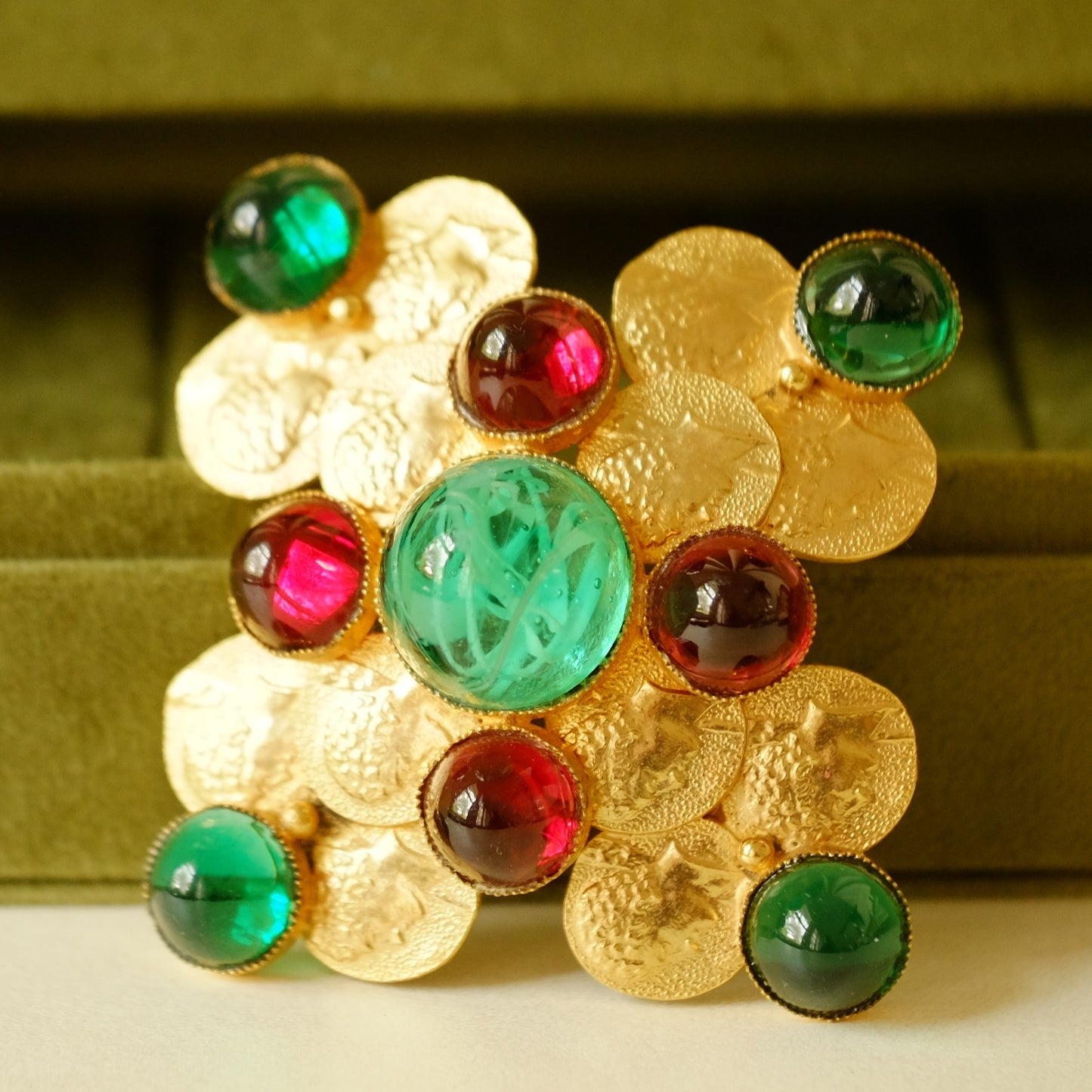 William DeLillo Jewel Tone Brooch 1970s