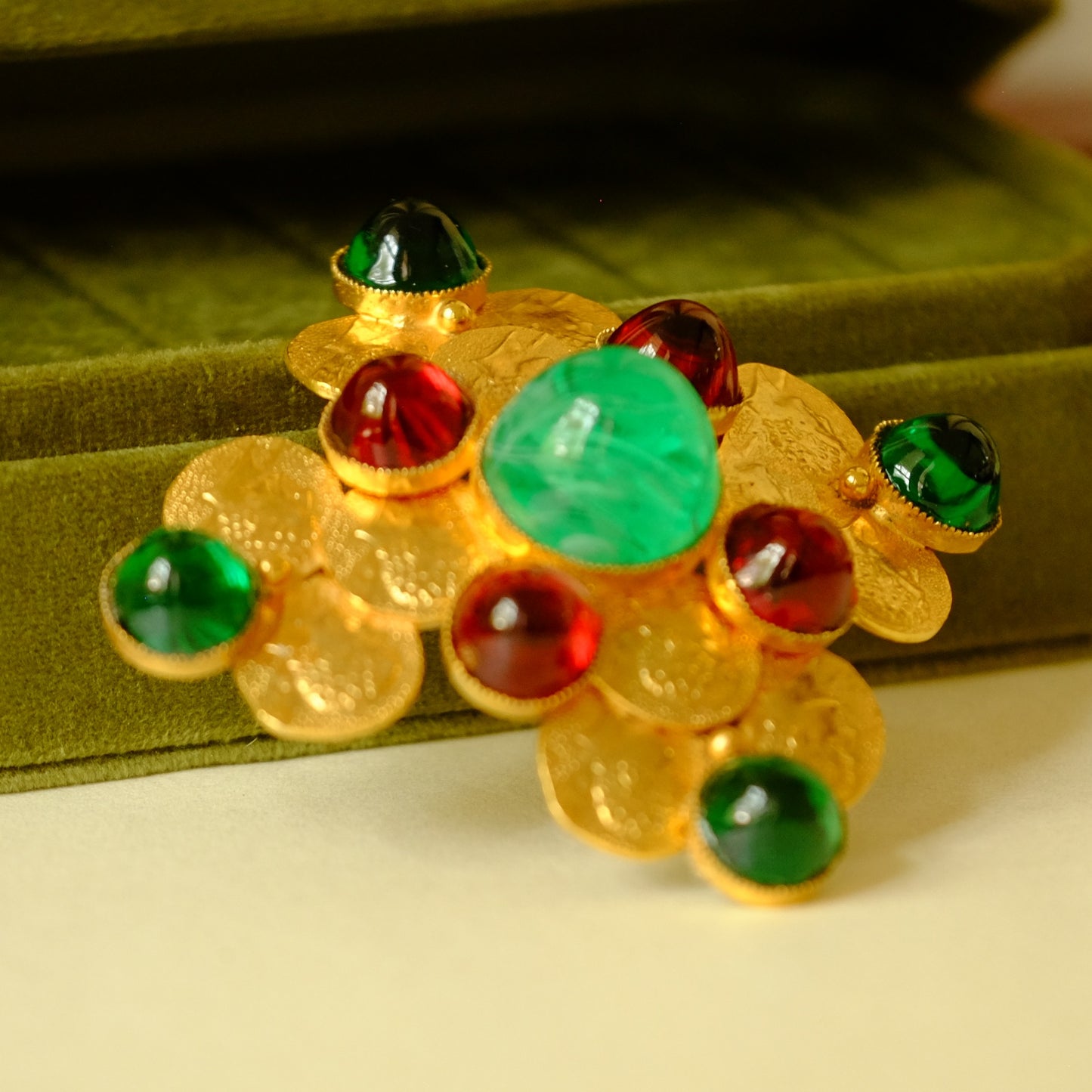 William DeLillo Jewel Tone Brooch 1970s