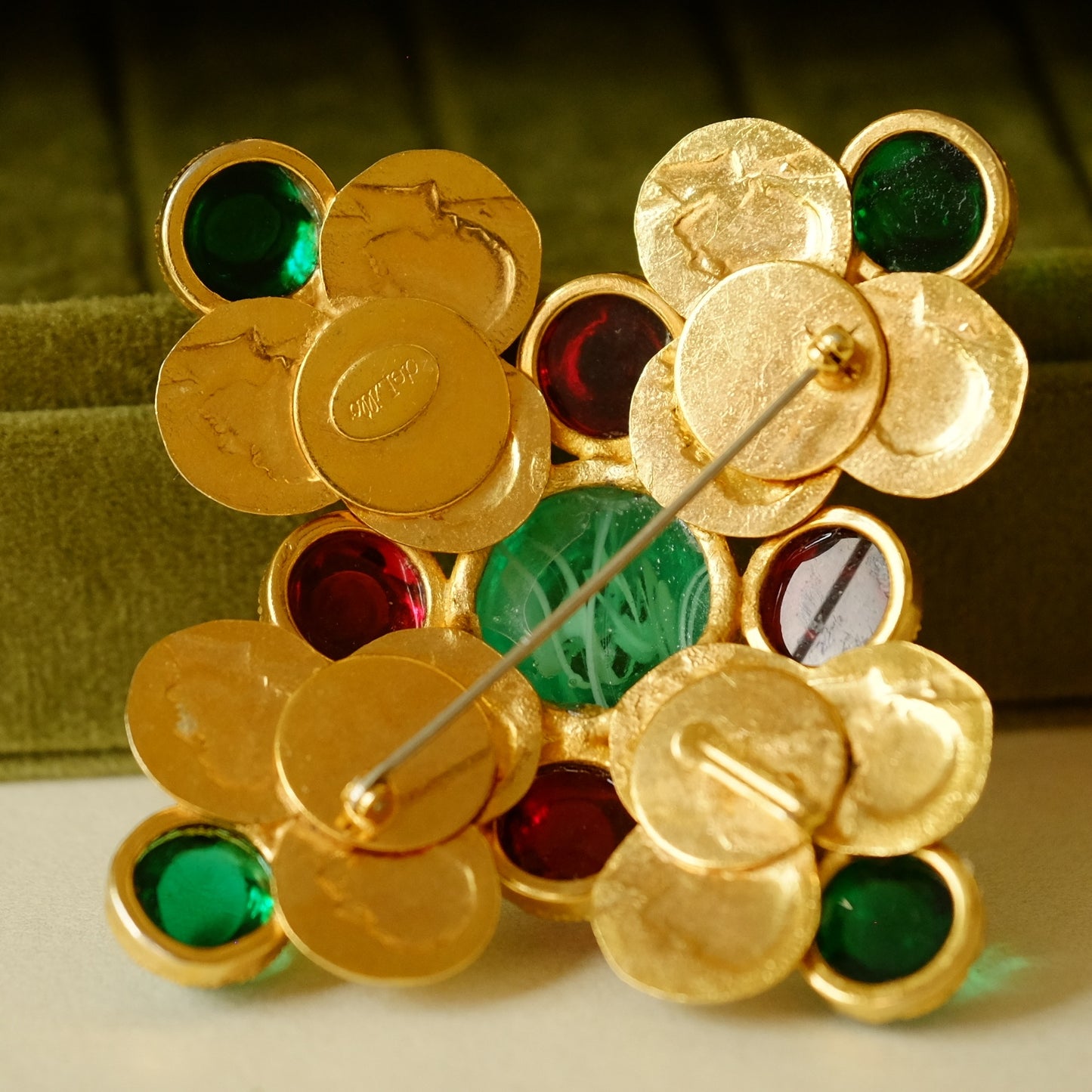 William DeLillo Jewel Tone Brooch 1970s