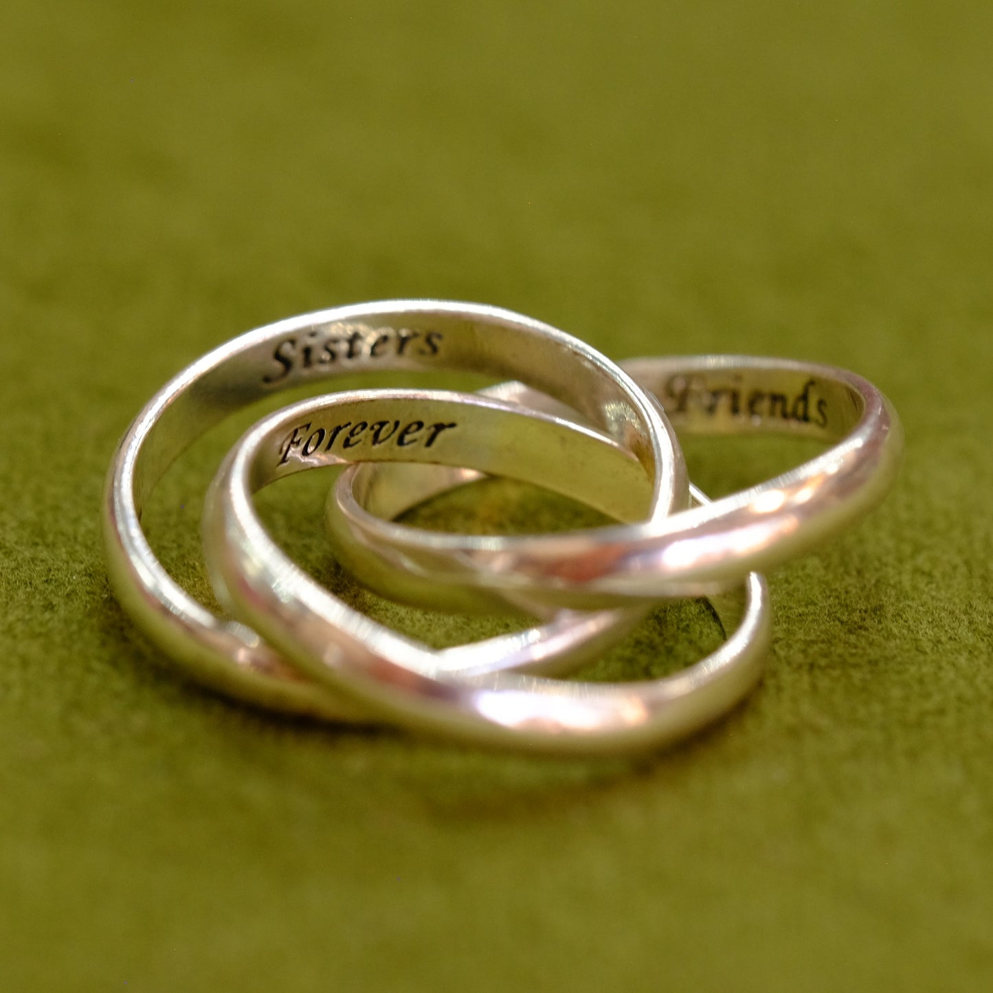 Silver Trinity Ring with Friendship Engraving
