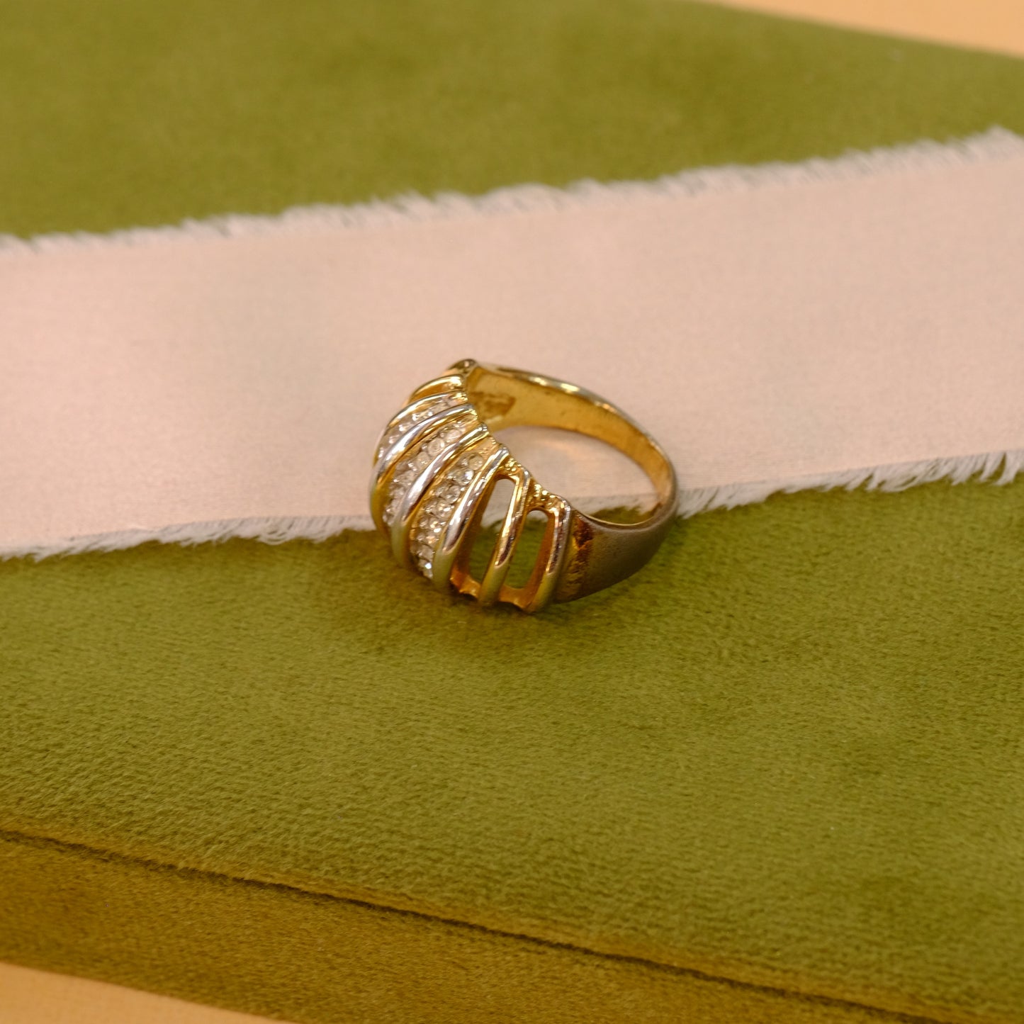 Costume Ring with Rhinestones