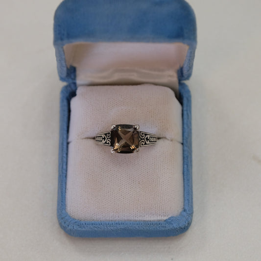 Silver Smokey Quartz Ring