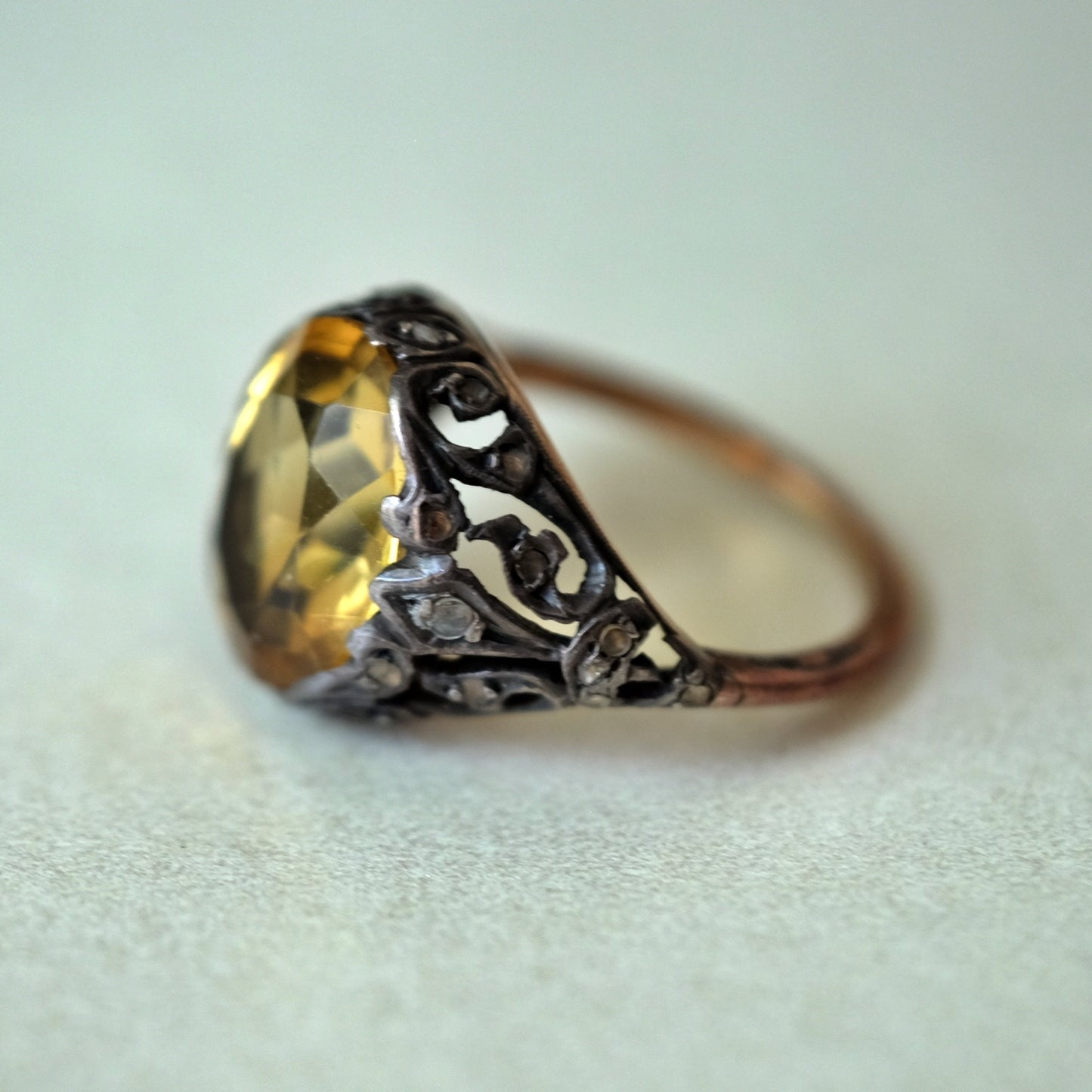 Astro Hungarian 10K Gold Citrine Ring