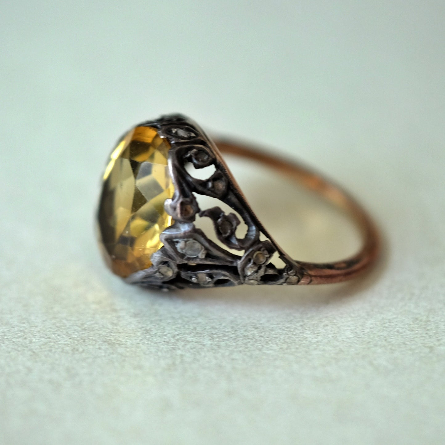 Astro Hungarian 10K Gold Citrine Ring