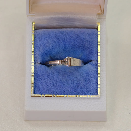 Abstract Silver Ring with Rhinestone