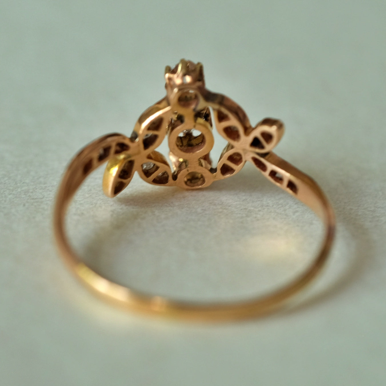Antique Three Stone Rose Cut Diamond Ring
